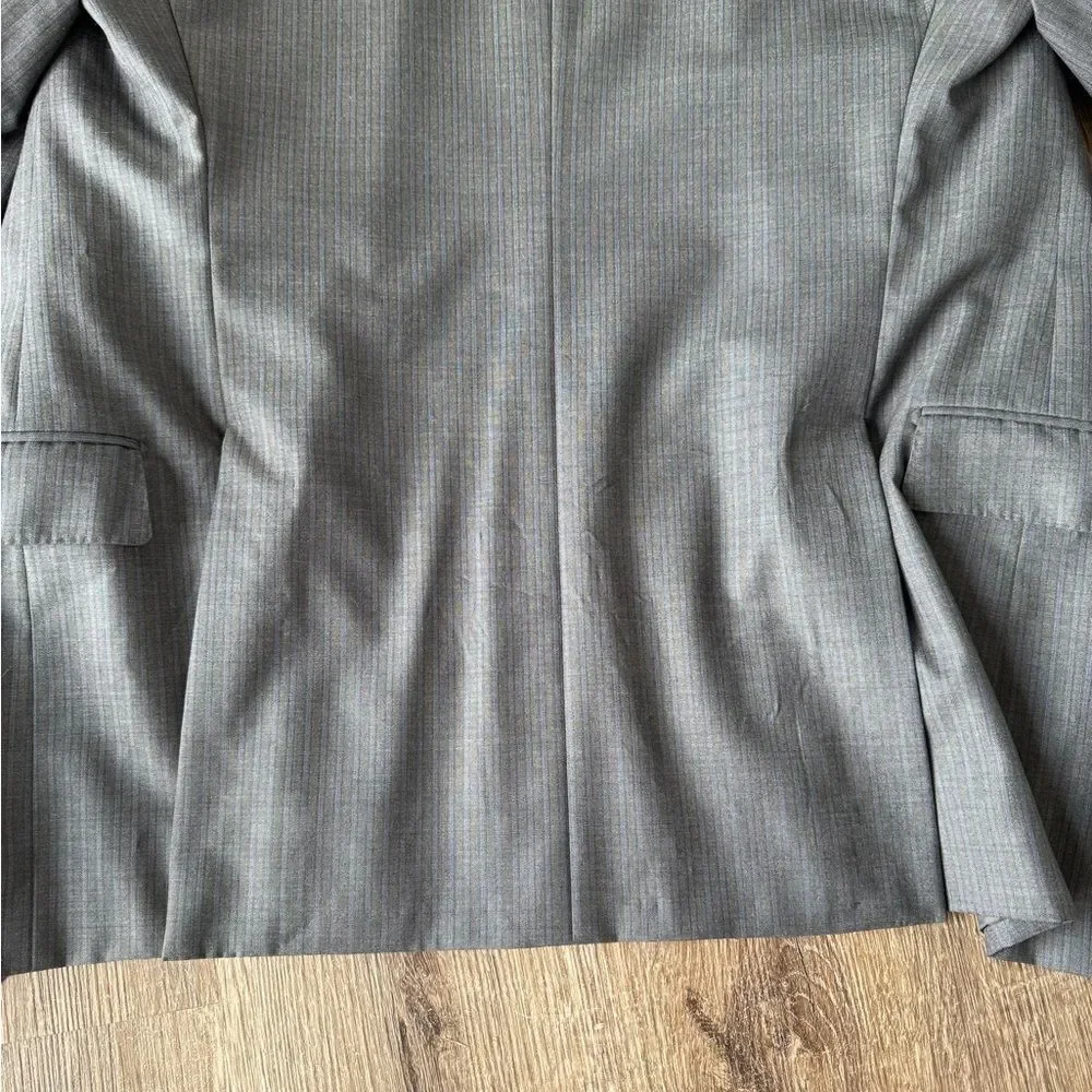 Zegna Grey and Navy Striped Blazer